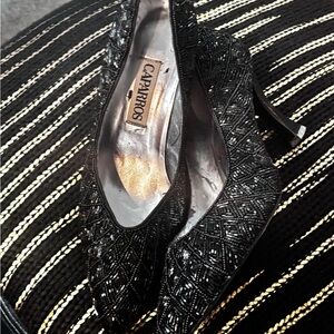 Caparros Black Beaded Heels